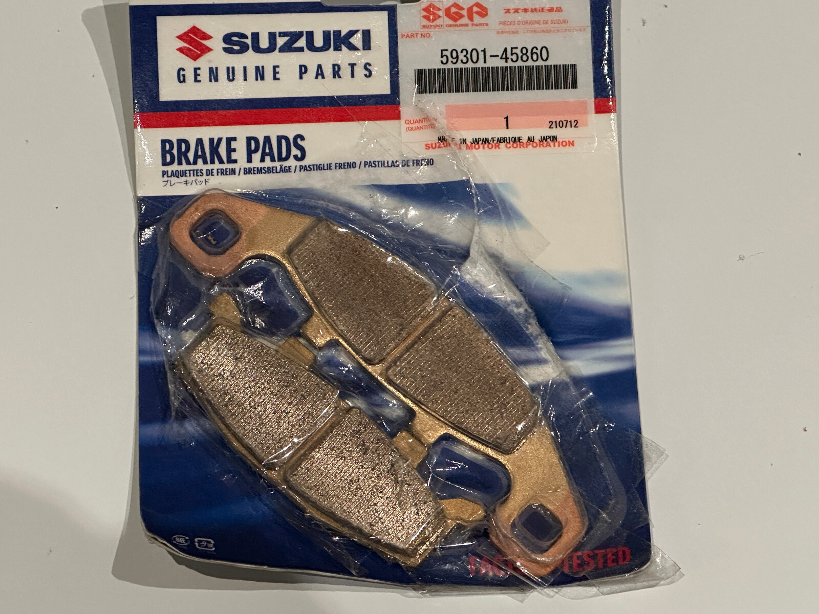 Plaquettes de frein d'origine Kawasaki 59301-45860 à haute endurance thermique