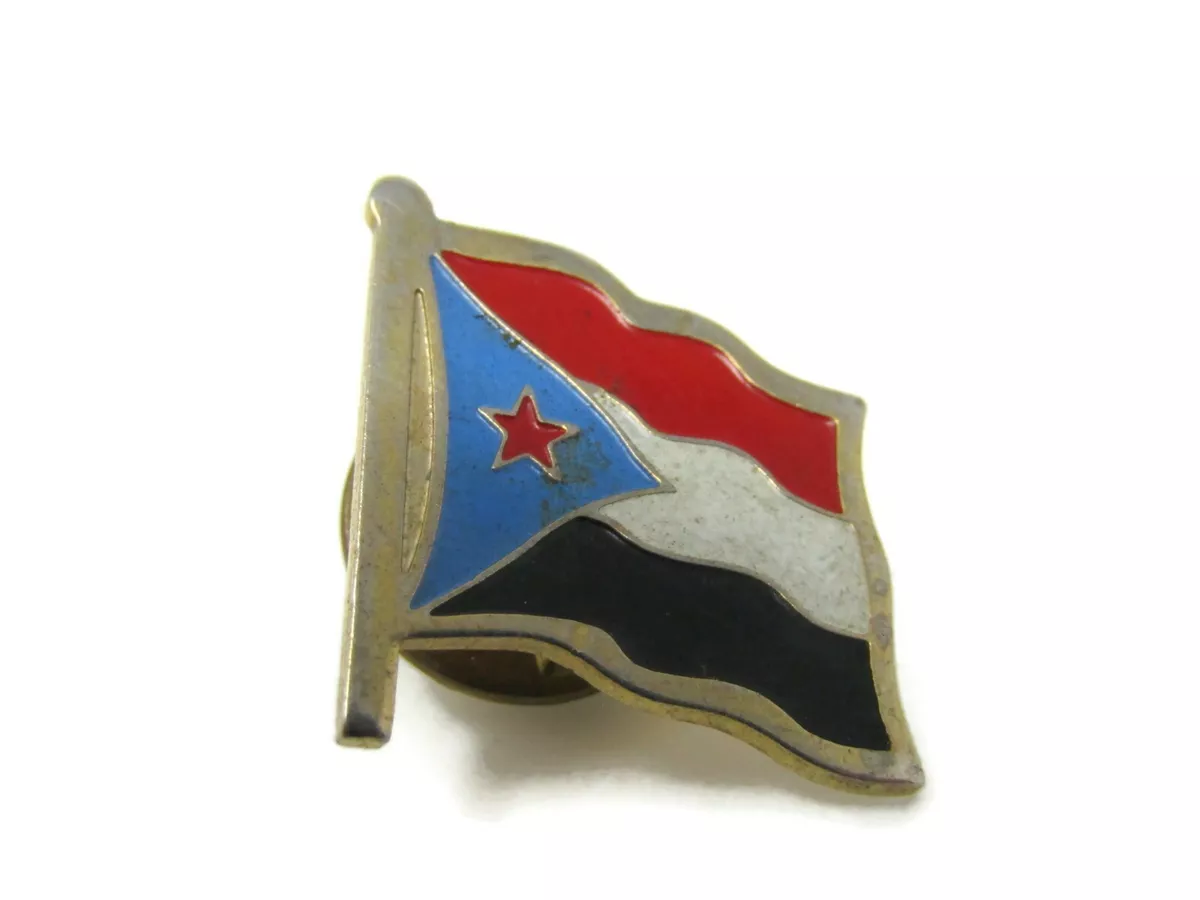 Flag with red and 2024 white stripes and blue triangle
