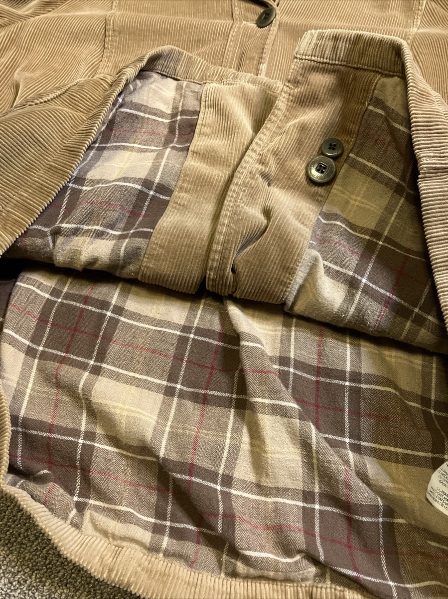 Rare Vintage LL BEAN Plaid Lined Corduroy Trim Canvas Denim Rare Vintage LL BEAN Plaid Lined Corduroy Trim Canvas Denim