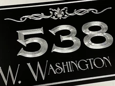 Engraved Personalized Custom House Number Business Street Address Sign 15x9.5