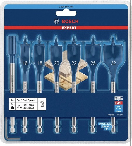 Bosch EXPERT Self Cut Speed Spade Drill Bit Set 16 - 32 mm 7 pc 2608900334 - Picture 2 of 8