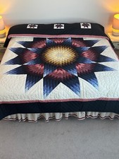 Radiant Starburst Patchwork Amish Quilt 101x115