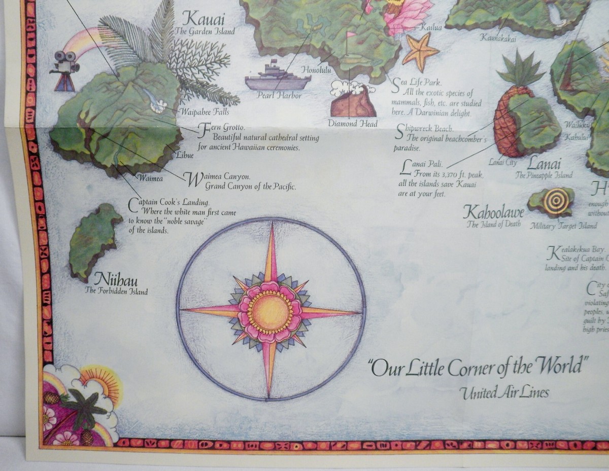 ビンテージ ユナイテッドエアライン アメリカ マップ Vintage United Air Lines Our Little Corner of the World Map