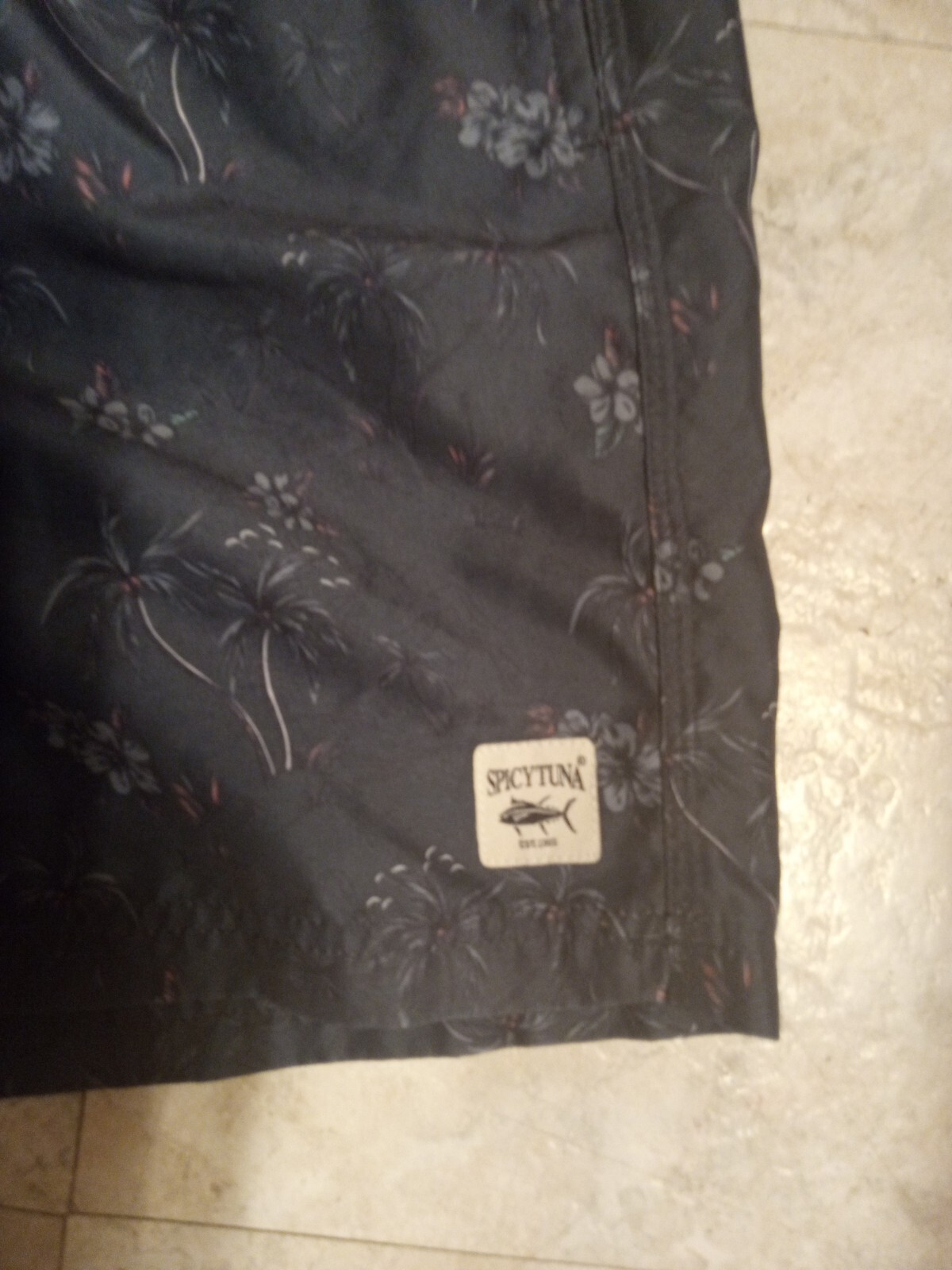 Spicy Tuna Hawaiian Swim Trunk Shorts Mens Medium Flo… Gem