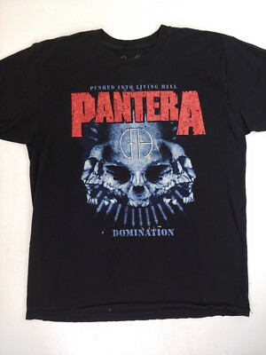 Pantera T-shirt Domination Pushed Into Living Hell Size Large skull