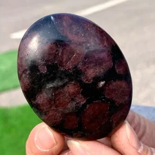 98G Natural Fireworks Red Garnet sphere Quartz Crystal oval shaped healing