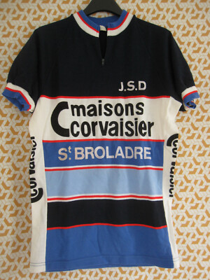 Maillot Cycliste Vintage Saint Broladre Corvaisier Crylor Années 70 - Taille L