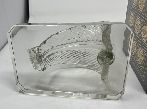 Pair of Vintage Clear Glass Acanthus Leaf Bookends - NICE! - Picture 7 of 8