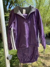 Vintage 80s 90s Tracksuit Reversible Purple Streak Charcoal Women’s Small New