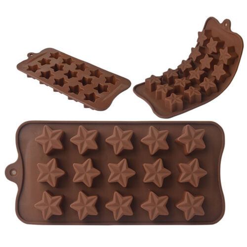 Sternförmige Silikonform 15 Mulden DIY-Werkzeug für Schokoladen-Eiswürfel, braun - Afbeelding 1 van 10