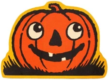 NEW Creepy Co. Beistle JACK O LANTERN ACCENT RUG 36x25" Halloween Spooky Pumpkin