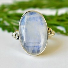 RAINBOW MOONSTONE NATURAL GEMSTONE RING 925 STERLING SILVER JEWELRY RING 3 TO 12