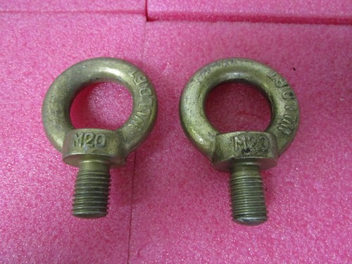Qty (2) Heavy Duty M20 Steel Lifting Eye Bolt WLL.6T JQ - NEW! - Picture 2 of 6