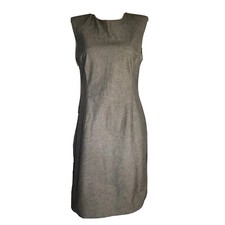 Banana Republic Dress Womens Size 10P Solid All Grey Gray Sleeveless Pencil