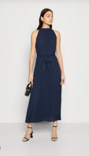 Vero Moda Women's Navy Blue VMSARA HALTER NECK ANKLE DRESS WVN Size: XXXL
