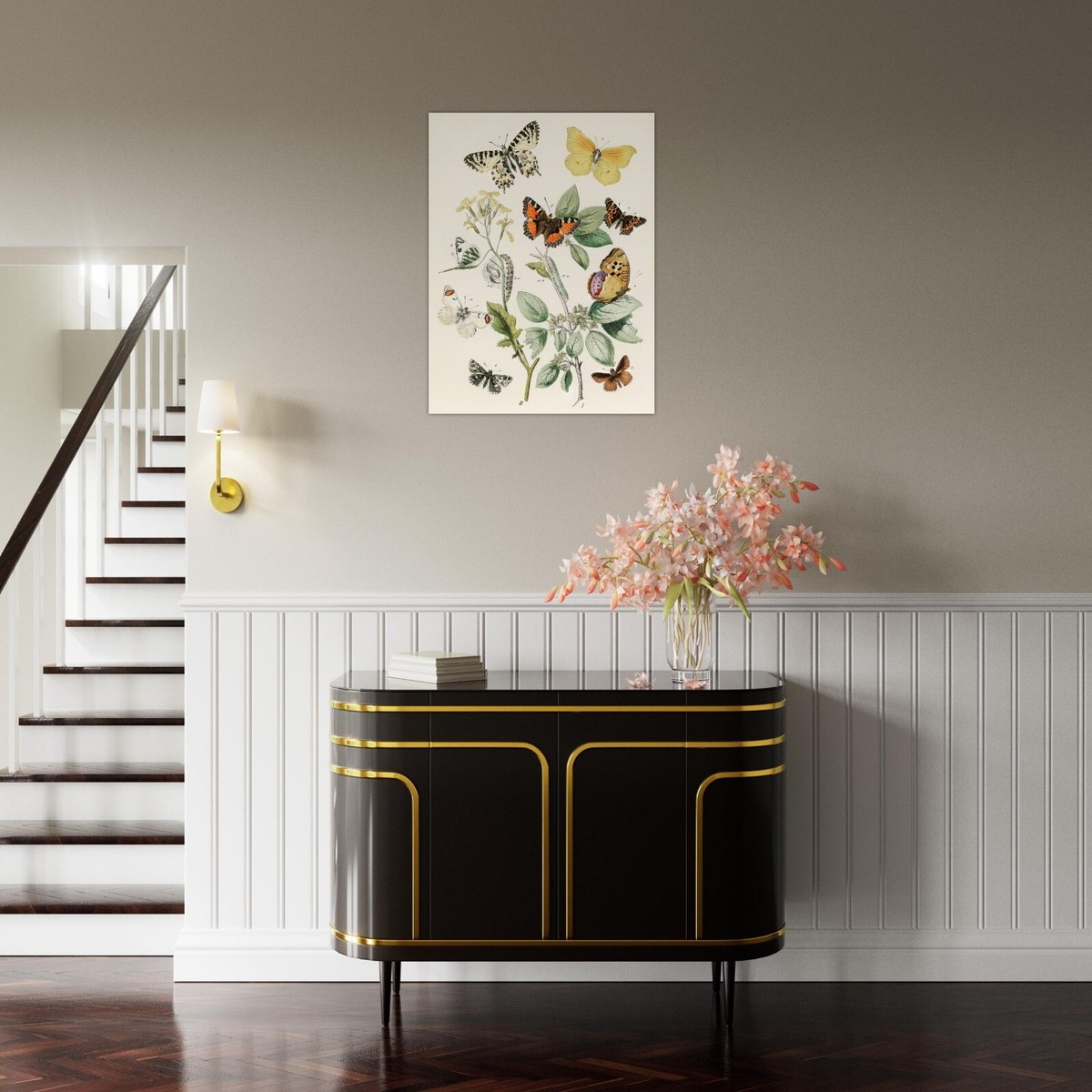 Vintage Butterfly Illustration, Framed/Unframed/Digital Poster