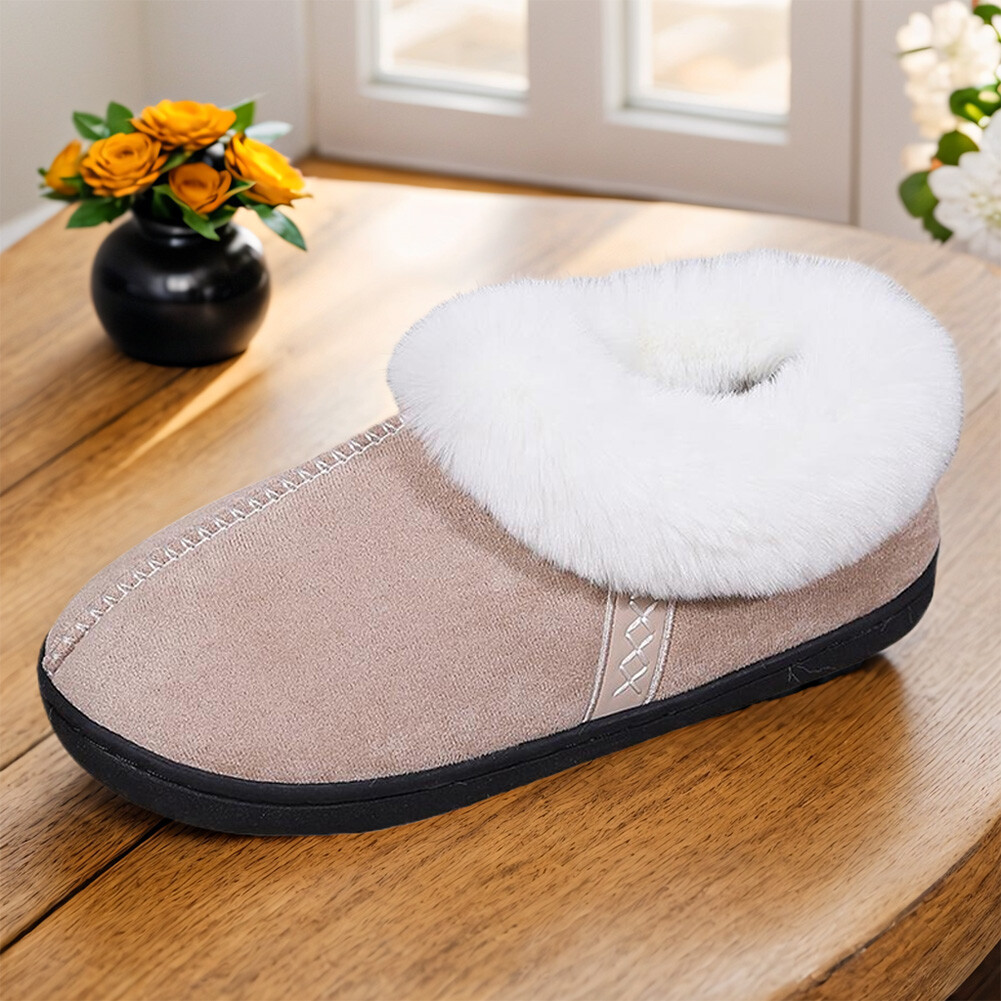 APL Slippers for Women Comfortable Non Slip Slipper with Fuzzy Collar for Indoor