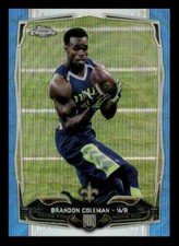 2014 Topps Chrome #147 Brandon Coleman RC Rookie Blue Wave Refractor Saints