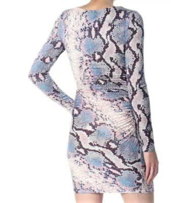 python print bodycon dress Guess Women's Party Bodycon Dress Python Cierra Fever Print Aerial Blue XL