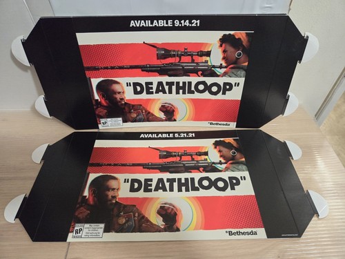 (2) Carteles publicitarios de exhibición de videojuegos Deathloop 19"×9" (lote de 2) - Imagen 3 de 5