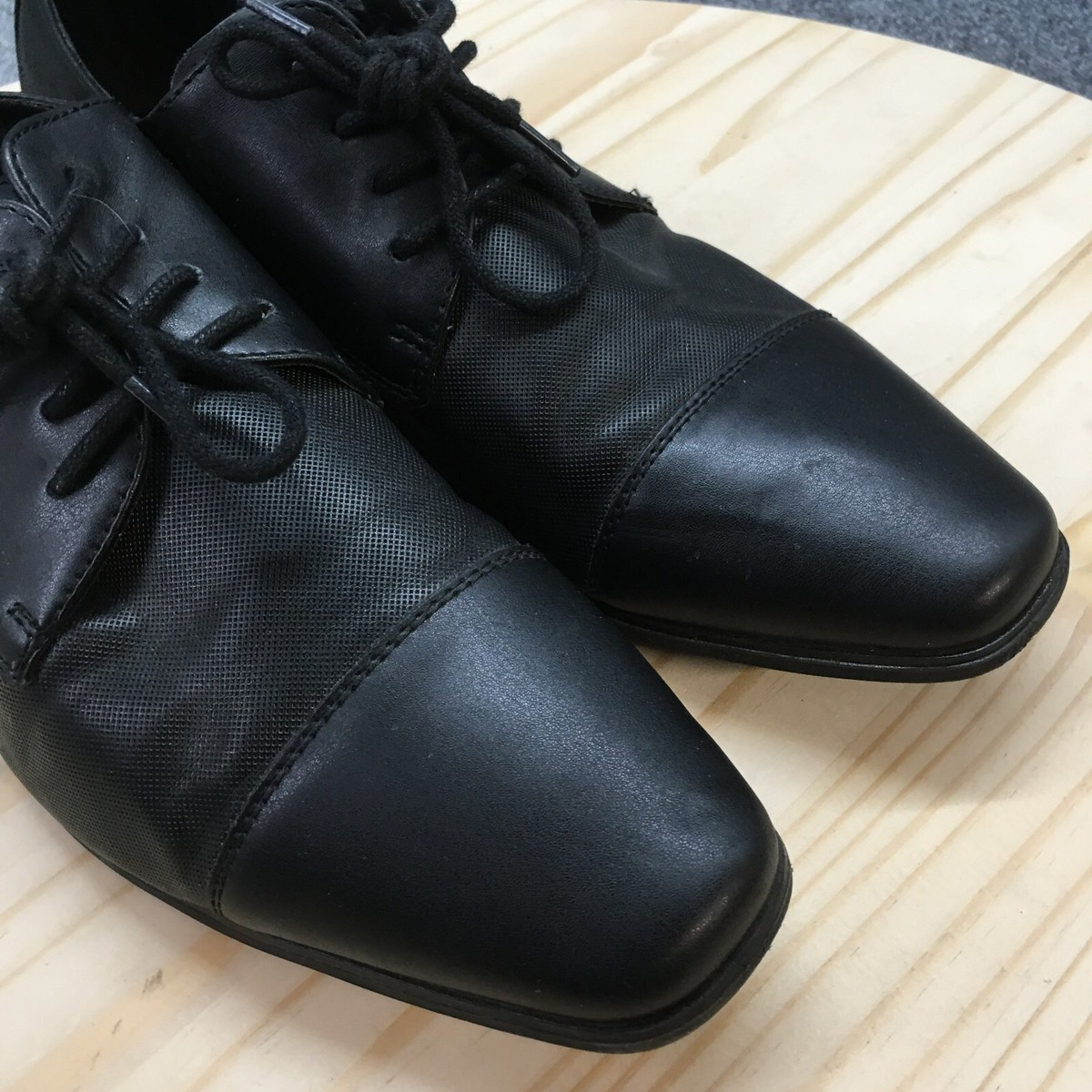 Calvin Klein Bachman leather lace-up shoes size (US 12) /( EUR 46) Calvin Klein Dress Shoes Mens 9 Bachman Oxford Black Faux  main image 3