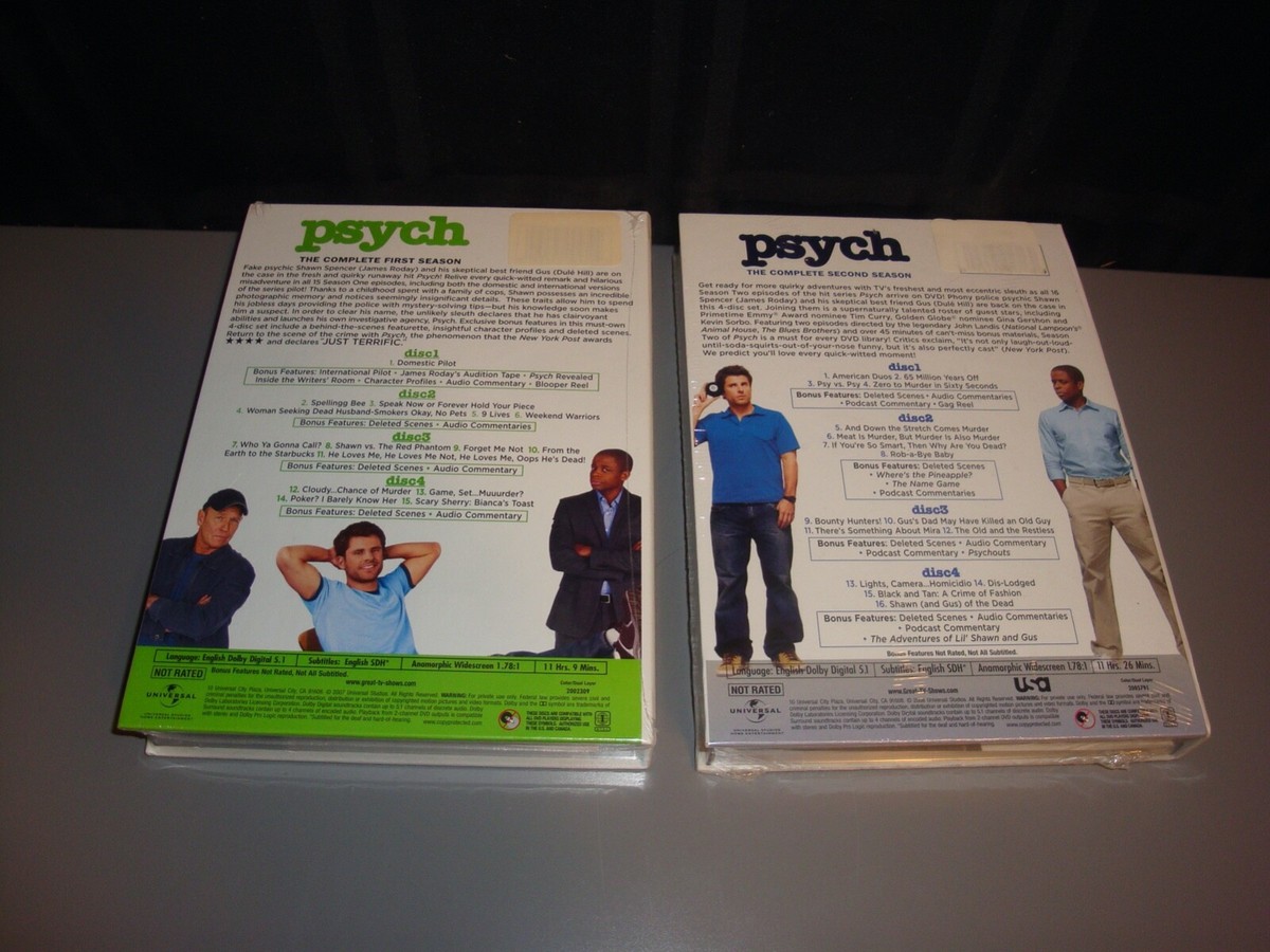 Psych TV Series DVD Lot Seasons 1 & 2 New Psychic Case Detective 