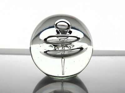 ABSTRACT ART STUDIO GLASS CONTROLLED RINGS CONTEMPORARY 5'' MAGNUM PAPERWEIGHT