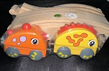 Nuchi Wooden Train Dinosaur Beginner Set Railway with Track Fits Thomas Brio