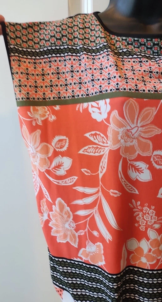 Vestido Macy's STYLE & CO estampado multicolor manga gorra - Talla Pequeña Foto 4 de 4