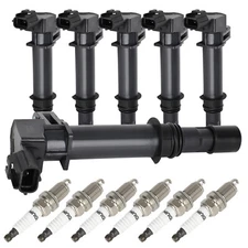 UF270 6x Ignition Coils and 6 Spark Plugs For Dodge Nitro Mitsubishi Raider 3.7L
