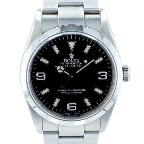 Rolex Explorer 114270 Stainless Steel Black Arabic Dial Oyster Band Watch 36mm