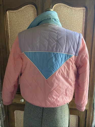 VINTAGE Brite N Sassy | Kids Girls Reversible SKI Jacket Coat Vest Pink Medium - Picture 5 of 13