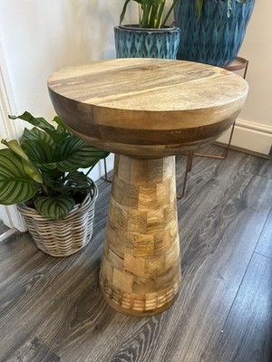 Massivholz Pilz Beistelltisch Modern Pflanzenständer Couchtisch