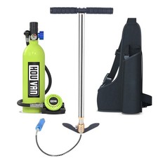 1L Mini Scuba Tank With Backpack  Pump for Breathing 15-20 Mins  Green  