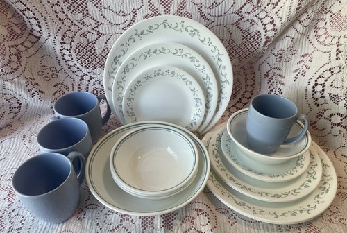 Corelle Country Cottage 14 Piece Set Dishwasher, Microwave Safe, Stain Resistant