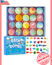 Bath Bombs for Kids with Surprise Inside, 20 Pack Handmade Bath Bomb Gift Set...