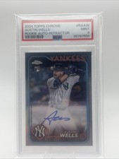 2024 Topps Chrome - Rookie Autographs Austin Wells #RA-AW Refractor /499 (AU RC)