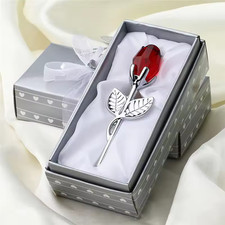 Crystal Glass Rose Figurine 6 Colors Romantic Gift Wedding Home Decor Free Ship