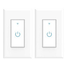 Wifi Smart Switch, Wifi Light Switch 2 Packs, Compatible with Alexa and Googl...