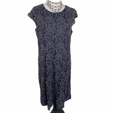 Coldwater Creek Women's 14 Lace Overlay Sheath Dress Cap Sleeve Whimsigoth Fairy