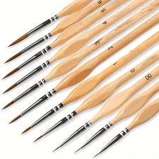 11 x Fine Detail ARTIST PAINT BRUSH SET Acrylic Watercolour Miniature Modelling