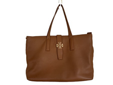 Tory Burch Leather Tote Saddle Brown