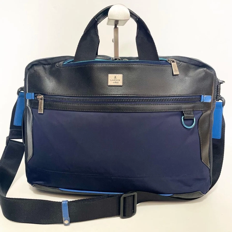 Mochila Lanvin de cuero azul y 3 vías Foto 2 de 4