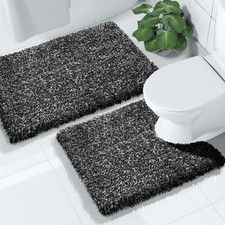 Yimobra Bathroom Rugs Set 2 PC Soft Absorbent Bath Mat  U-Shaped Toilet Rug