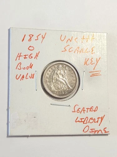 1854 O UNC+++ SCARCE KEY SEATED LIBERTY DIME RARE