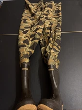 Hodgman  Marsh Camo Canvas Chest Waders Men's Size 10 Insulated No Susp Euc