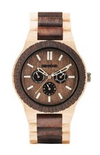 OROLOGIO IN LEGNO NATURALE WEWOOD KAPPA M15/283 BICOLOR  CONTATORI DATA/GIORNO 