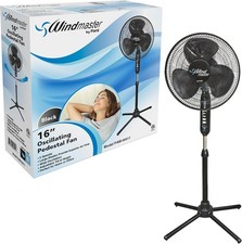 PAMI 16" Oscillating Pedestal Fan Adjustable Height 3 Speed Floor Cooling Fan