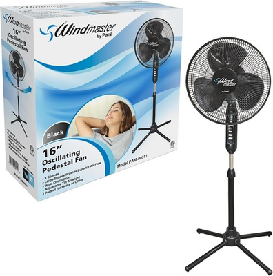 #ad #ad PAMI 16quot; Oscillating Pedestal Fan Adjustable Height 3 Speed Floor Cooling Fan $32.99