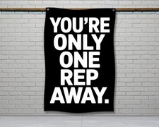 Motivational Gym Flag - Home Gym Decor Fitness Wall Art
